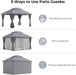 Durable Outdoor Gazebo 10x13 Ft Weatherproof Roofs