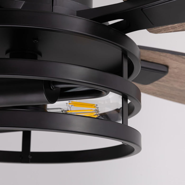 Industrial Black Ceiling Fan With Advanced Lighting
