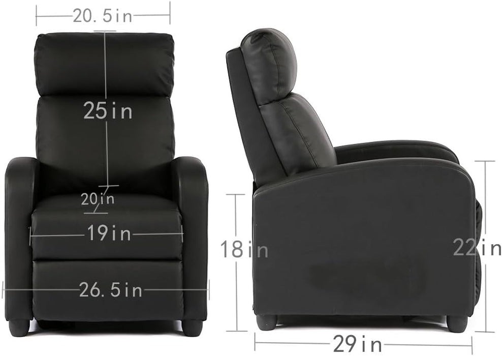 Brown Recliner with Lumbar Support