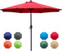 9Ft Patio Umbrella Outdoor Table Umbrella with 8 Ribs Red