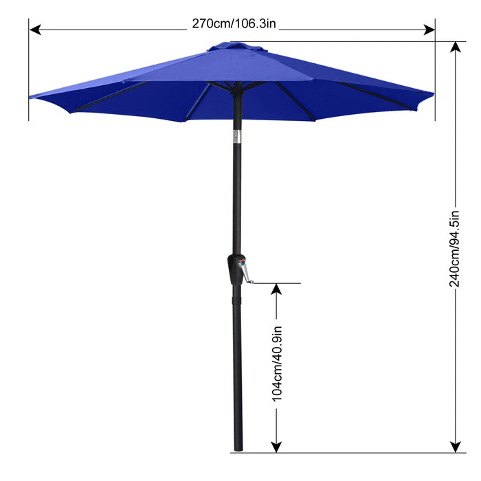 9FT Patio Umbrella with Push Button Tilt,13+Colors, Blue