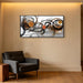 Black and Orange Picture Artwork - Boho Abstract Wall Art for Living Room Office Canvas Pintings Modern Minimalist Frame Wall Art 40X20 Inches