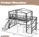 IndustrialGrade Metal Loft Bed Multicolor LED Lighting