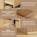 Fluted 5 Drawer Dresser for Bedroom, 43" Tall Dresser for Bedroom, Modern Fluted Chest of Drawers, Handle-Free/Floor-Mounted Wood Drawer Dresser for Living Room, Bedroom, Entryway, Hallway (Oak)