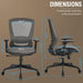 Mesh Office Chair,Ergonomic Computer Desk Chair,Sturdy Task Chair- Adjustable Lumbar Support & Armrests,Tilt Function,Comfort Wide Seat,Swivel Home Office Chair (Grey)