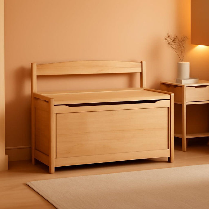Blonde PremiumWood Toy Chest With GenerousStorageCapacity