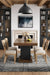 63" Modern Dining Table, Rectangular Dinner Table for 4-6, Farmhouse Kitchen Table, Sturdy Wood Pedestal Base for Kitchen/Dining Room, Rustic Brown & Black