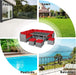 7 Pieces Patio Furniture Set, Outdoor Sectional Rattan Sofa Set with Cushions, All Weather Wicker Conversation Couch Set W/Dining Table & Ottomans for Backyard Garden Poolside