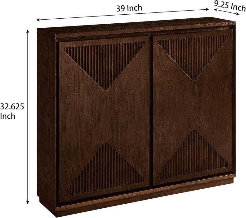 39" Narrow Sideboard Buffet Cabinet,Bar Cabinet Solid Wood Doors