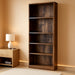 Jaya Simply Home Adjustable Shelf Bookcase, 5-Tier, Amber Pine