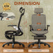 Ergonomic Office Chair with Footrest – High Back Executive Mesh Desk Chair for Corporate & Home, 135° Recline Task Computer Chair with Flip-Up Arms, Wide Seat, Class-4 Cylinder, 300 LBS - GY01BC-FT