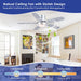 50 Inch Low Profile Ceiling Fans with Lights and Remote, Modern Brushed Nickel Flush Mount Ceiling Fan, 3CCT, Dimmable, Quiet DC Reversible Motor, for Bedroom Living Room Indoor/Outdoor Use