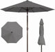Patiokingdom Auto-Tilt 9FT Patio Umbrella Outdoor with 8 Sturdy Fiberglass Ribs,Market Table Umbrella for Pool,Backyard,Deck and Garden