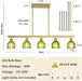Gold Pendant Chandelier With Emerald Floral GlassShade