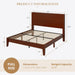 Full Size Bamboo Bed Frame, Japanese Joinery, Warm Brown