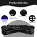 Power Reclining Sectional Sofa for Living Room,Modern L-Shaped Black Air Leather Sectional Couch Set,Recliner Sofa Set,With LED Lights,Cup Holder,Storage,Charging Ports,Home Theater Seat