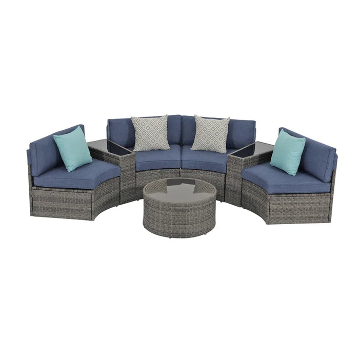 Rasmus 7 Piece Rattan Sofa Seating Group with Cushions