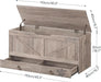 Storage Chest, 43.3" Toy Chest with Drawer, Wooden Storage Bench, Sturdy Entryway Bench Supports 220 Lb, Shoe Bench, Safety Hinge, U-Shaped Opening, Easy Assembly, Greige BG711CW01G1