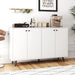 Sideboard Buffet Cabinet, 50’’ Accent Kitchen Storage Cabinet with 4-Door & 5-Position Adjustable Shelves, Modern White Sideboard with 5 Support Legs, Buffet Table for Coffee Bar, Living Room