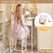 White Contemporary Vanity Desk Featuring Deluxe Mirror