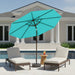 9Ft 2-Tiers Patio Umbrella,Outdoor Market Table Umbrella with Push-Button Tilt & Crank | UV Protection,Suit for Backyard,Garden,Pool,Deck