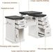 57" Lift Executive Desk with Drawers, Farmhouse Home Office Desk with File Cabinet Storage, Computer Desk with Charging Station & Headphone Hook for Work/Study/Writing (White & Black, Lift)