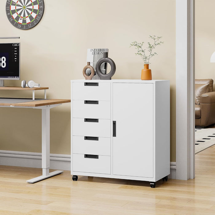 White Storage Cabinet With Adjustable Shelves Office
