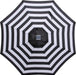 9 Ft Solar Umbrella 32 LED Lighted Patio Umbrella Table Market Umbrella with Tilt and Crank Outdoor Umbrella for Garden, Deck, Backyard, Pool and Beach (Black and White)