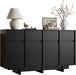 Black Sideboard Buffet Cabinet, 55" Mid Century Buffet Cabinet with 4 Drawers and 4 Doors, Wooden Coffee Bar Table for Kitchen