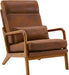 High Back Microfiber Rustic Mid Century Modern Accent Chair, Soild Wood Padding Lounge Armchairs Side Sitting Chairs for Living Room, Bedroom, Guest Room