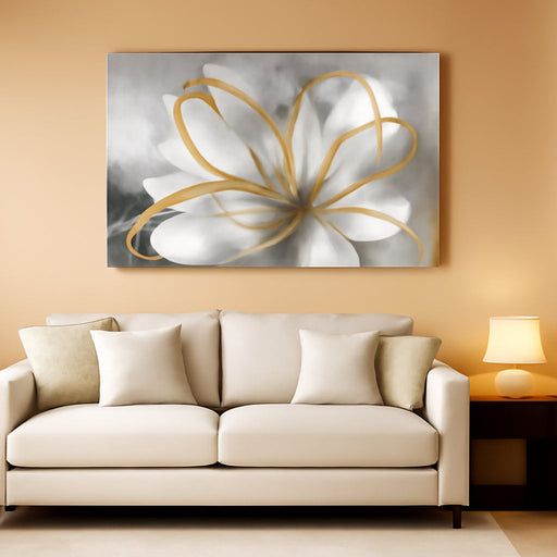 Large Canvas Wall Art White Flower Painting 30X60 Inch Black Art for Living Room Bedroom Office Home Wall Accents