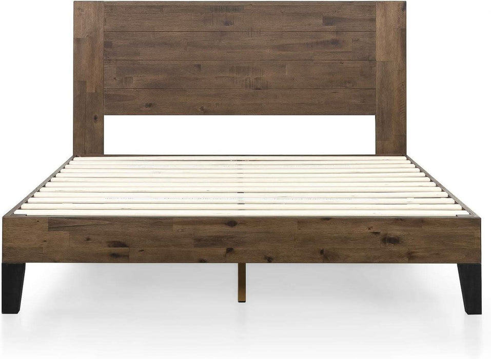 Tonja Wood Platform Bed Frame with Headboard, Mattress Foundation with Wood Slat Support, No Box Spring Needed, Easy Assembly, Queen