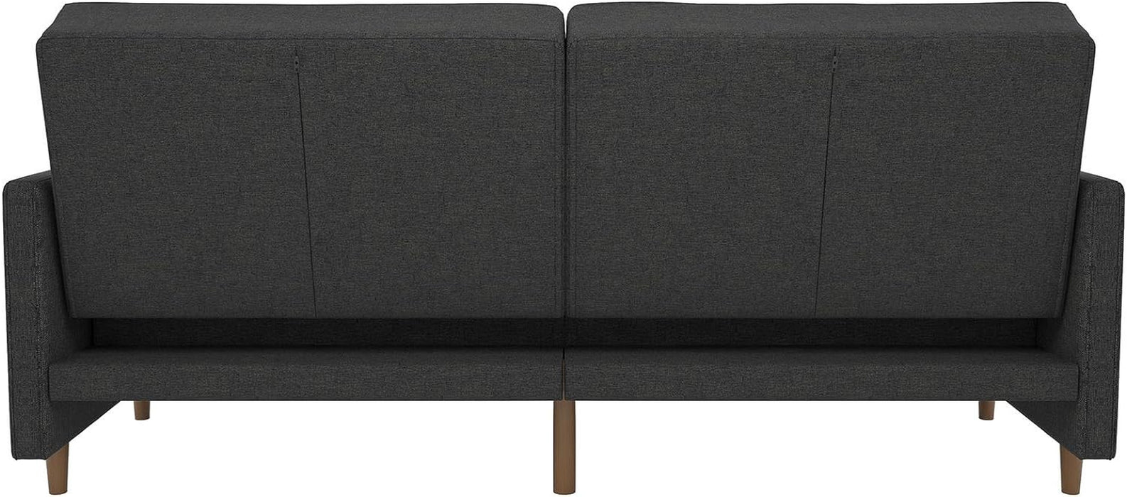 Black Faux Leather Futon Sofa Bed: Modern, Button-Tufted