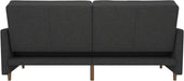 Black Faux Leather Futon Sofa Bed: Modern, Button-Tufted