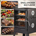 2-In-1 Outdoor Smoker with Door, Vertical Portable Charcoal Grill with Two Detachable Grill Smoking Racks and Charcoal Pan, Perfect for Camping Barbecue, Small Families, Black