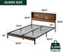 Kai Platform Bed Frame, RGB LED Lights, USB Charging Station, Queen
