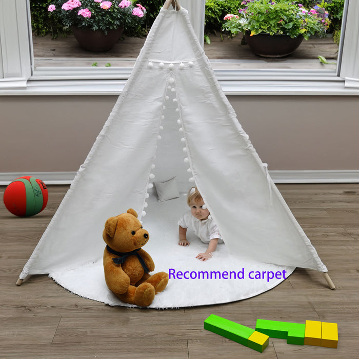 6PK Teepee Tent Kids Indoor Playhouse Girls & Boys Reading Bonding Hideout