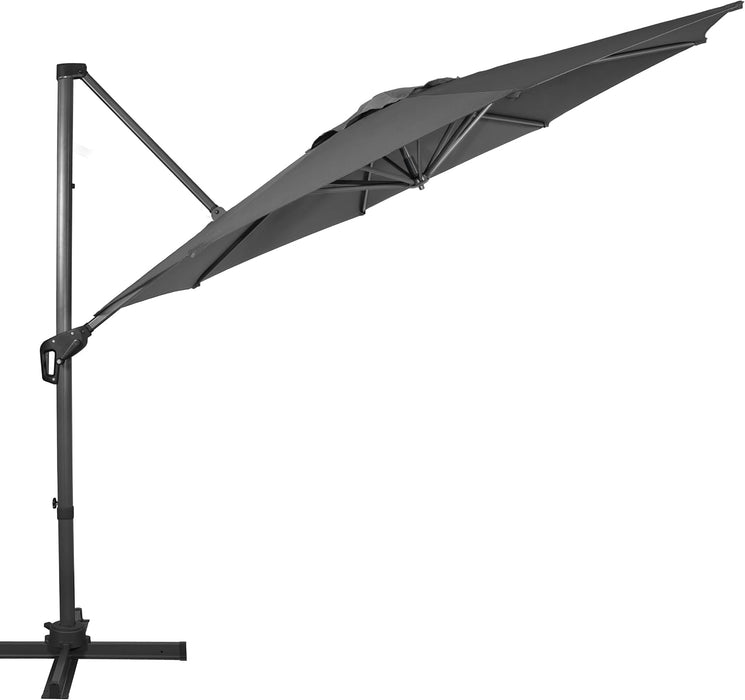 10Ft Cantilever Patio Umbrella, 360° Rotation & Integrated Tilting System Offset Umbrella with 8 Sturdy Ribs, Fade-Resistant & Waterproof for Garden Backyard Poolside Deck