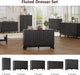 Black Dresser 9 Drawer Dresser for Bedroom, 57''Wide Fluted Wooden Dresser Storage Cabinet and Chest of Drawers with Metal Handle, Storage Organizer for Living Room, Hallway, Entryway