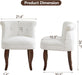 Elegant White Velvet Upholstered Tufted Vanity Chair