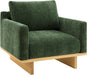 Green Solid Wood Frame Contemporary Cushioned Chair