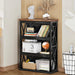 4-Tier Bookshelf, 42.9" Small Bookcase, Floor Standing Organizer Shelf, Corner Book Shelf, Metal Frame Bookshelves for Study, Bedroom, Living Room, Black and Walnut TSJ01BL