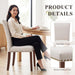 Upholstered Dining Chairs Set of 6 with Wood Legs, Beige