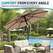 9FT Outdoor Patio Umbrella with Tilt and Crank, Beige