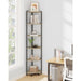 Corner Shelf Stand, Corner Bookshelf, Storage Standing Shelf Unit with Metal Frame, Plant Stand, Corner Bookcase for Living Room, Home Office, Bedroom, 6-Tier Greige CS06005B