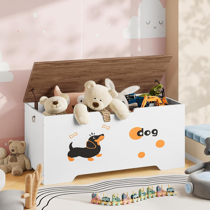 PremiumQuality Solid Wood Toy Box Storage WalnutFinish