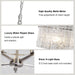 Brushed Nickel Glass Chandeliers for Dining Room, 18.7'' Modern Farmhouse Glass Drum Chandelier for Entryway, 5-Light Hanging round Light Fixture for Living Room Bedroom Foyer Hallway Kitchen Island