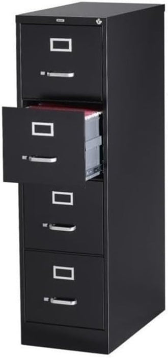 Hirsh 15" W 4 Drawer Vertical File Cabinet, Black, Letter 16699-1 Each