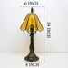 Tiffany Style Table Lamp Yellow Rippled Stained Glass Lamp 14 Inch