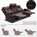 Power Reclining Sofa with Heat and Vibration,Usb Ports, Cup Holders,3-Seat Dual Recliner Sofa for Living Room 6077(Dark Brown, Reclining Sofa)